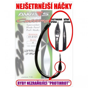 Háčky, krmítka, zátěže - AWA’S - Háčky Cutting Blade 6101 Black Nickel 10ks
